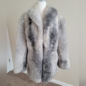 Eddie Bauer Vintage 100% Genuine Shearling Wool Fur Teddy Coat Size Small